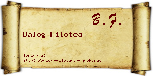 Balog Filotea névjegykártya